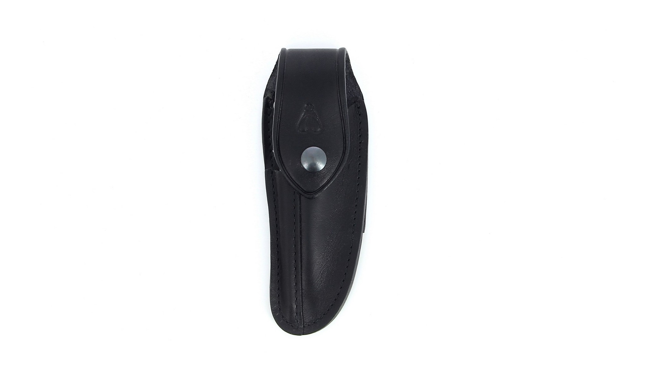 Etui cuir noir pour ceinture avec fusil Laguiole en Aubrac