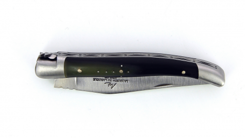 Couteau Laguiole 11 cm - Manche en Corne de vache  Aubrac et Lame inox