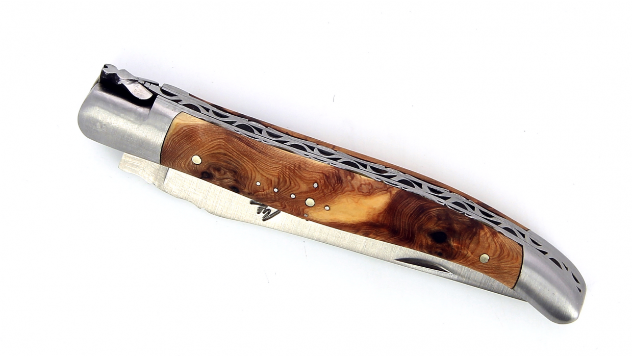 Laguiole double platine 12 cm - Manche en Genévrier