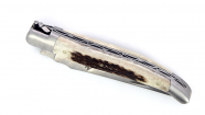 Laguiole double platine 12 cm - Manche en Bois de Cerf
