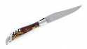 Couteau Laguiole pliant 12 cm avec tire-bouchon et poinçon,
Manche en hêtre de l'Aubrac, mitres inox brossées.