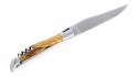 outeau Laguiole pliant 12 cm avec tire-bouchon et poinçon,
Manche en Olivier du Sud de France , mitres inox brossées.