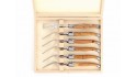 Coffret Laguiole 6 Fourchettes, mitres inox brossé, manche en bois (genévrier)