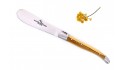 Couteau Laguiole à beurre mitres en inox brossé, manche en genévrier.