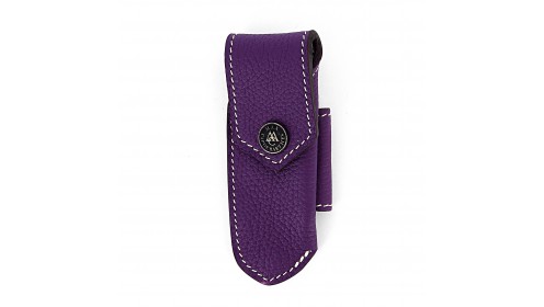 Etui 10 / 11 cm doublé cuir  - Violet