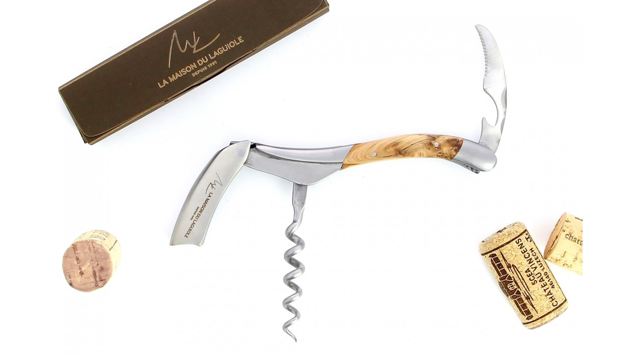 Sommelier Laguiole, finition brossée, fabrication artisanale