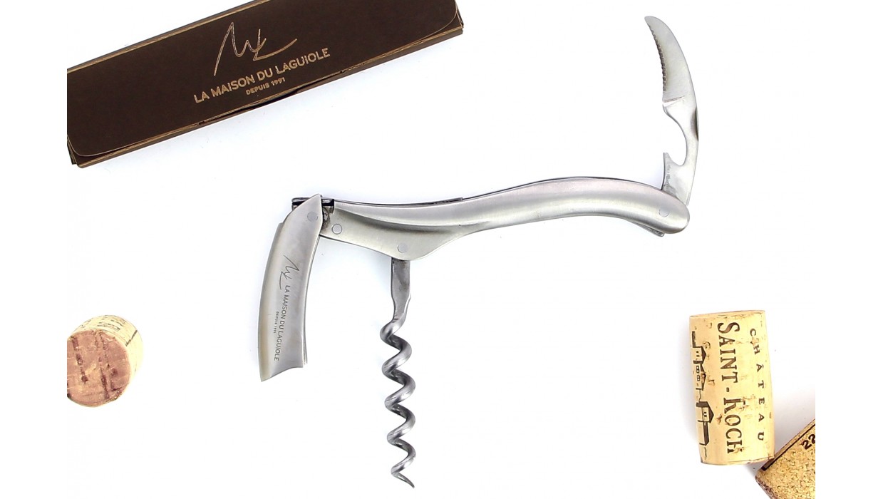 Sommelier Laguiole, finition brossée, fabrication artisanale