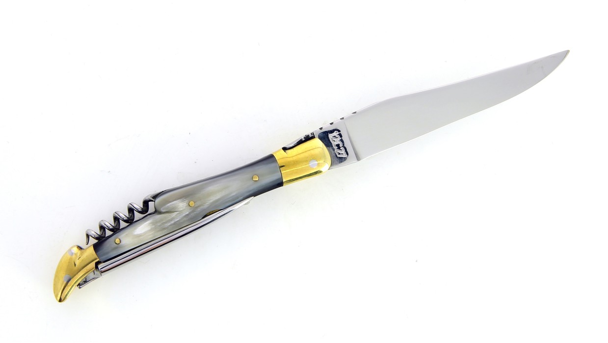 Laguiole 12 cm - Corne Aubrac - 3 pièces - laiton