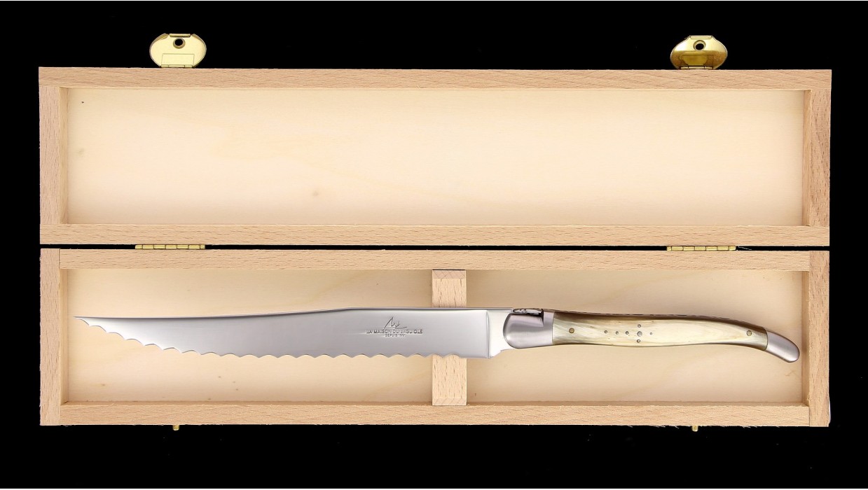 Couteau à pain Laguiole - Corne vache Aubrac