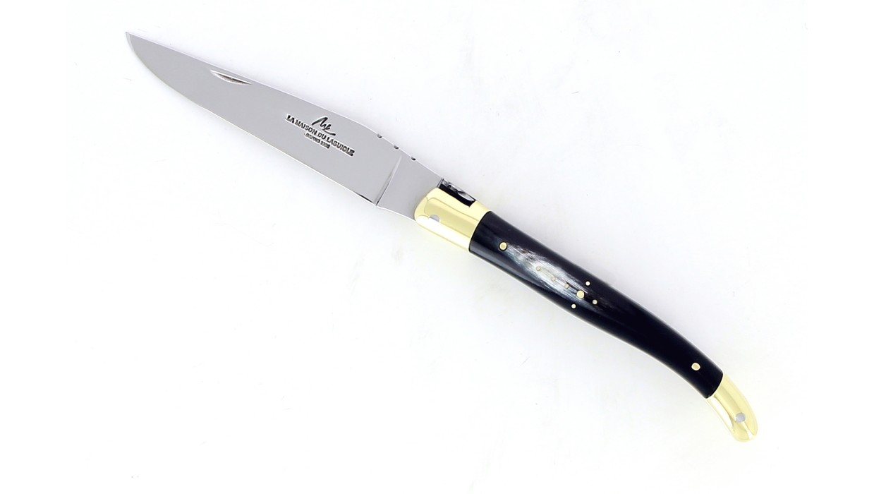 Couteau Laguiole 11 cm - Corne d'Aubrac - laiton