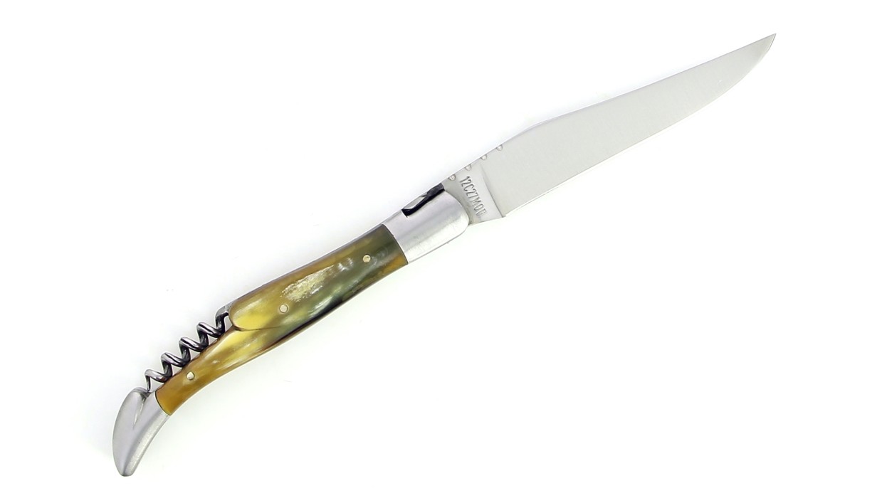 Couteau Laguiole 12 cm - Corne Aubrac - Tire-Bouchon