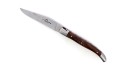 Couteau de Laguiole pliant, 11 cm, abeille et ressort forgés, ciselés main, mitres en inox brossé, manche en Noyer.