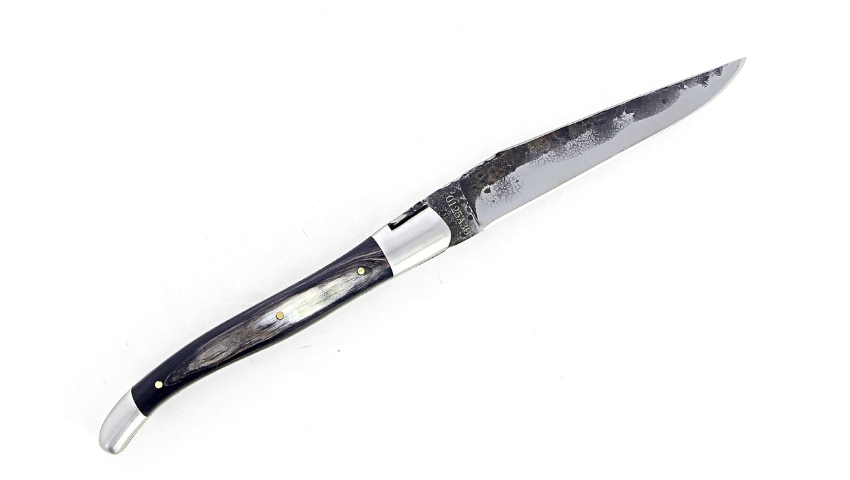 Laguiole 12 cm Lame Brut de Forge - Corne vache Aubrac