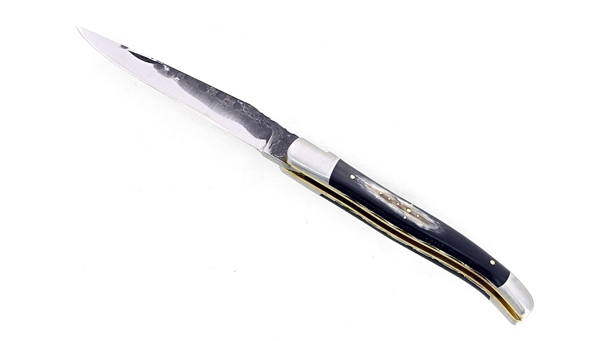 Laguiole 12 cm Lame Brut de Forge - Corne vache Aubrac