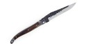 Couteau pliant Laguiole 12 cm, mitres martelées, double platine mixtes (inox/laiton) en noyer, lame brut de forge