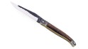 Couteau pliant Laguiole 12 cm, mitres martelées, double platine mixtes (inox/laiton) en noyer, lame brut de forge