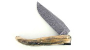 Laguiole chasse - Ivoire de Mammouth - Lame Damas Carbone