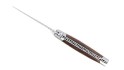 Couteau de Laguiole pliant, 10 cm, abeille et ressort forgés, ciselés main, mitres en inox brossé, manche en Noyer.