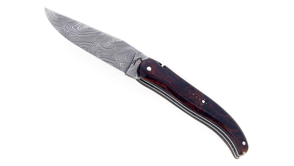 Couteau de chasse en Bois de Fer avec lame Damas