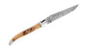 Couteau pliant Laguiole 13 cm, mitres inox, double platine en genévrier, lame damas
