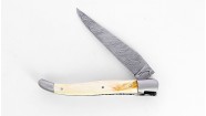 Couteau Laguiole 12 cm - Ivoire de Phacochère - Lame Damas