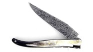 Couteau Laguiole 12 cm - Corne Aubrac - Lame Damas