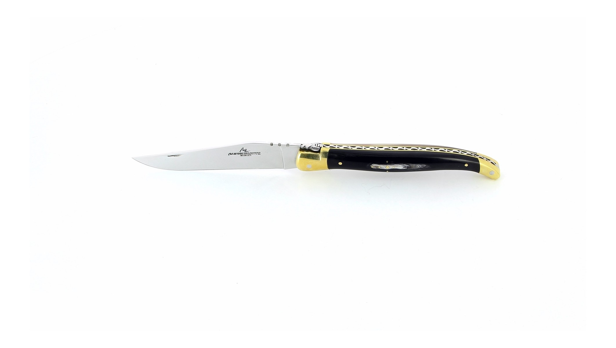 Couteau Laguiole 13 cm - Corne d'Aubrac - laiton